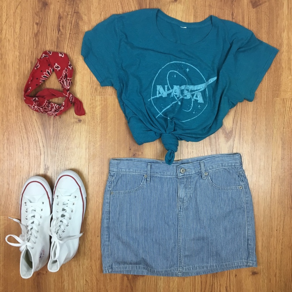 [Old Navy] Stripped Denim Skirt